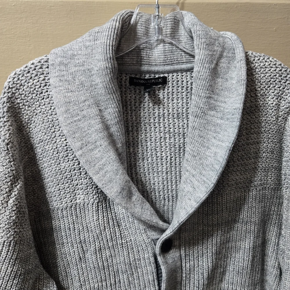 Banana Republic Cowl Neck Ribbed Button Front Men's Cardigan Size: XL
